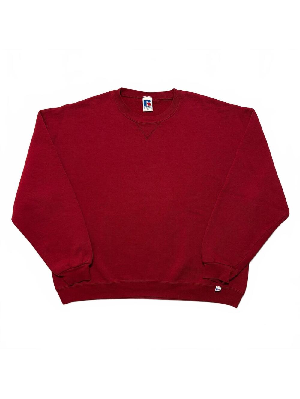 VTG 90's Russell Athletic Crewneck Pullover Blank Sweatshirt Men's XL Red Preppy